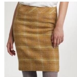 J. Crew 'Sunnie Pencil Skirt' in Mustard Tweed preppy hoilday size 6